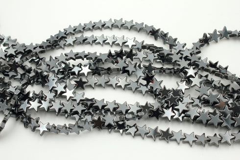 Hematite Gemstone Beads, 8mm, Star